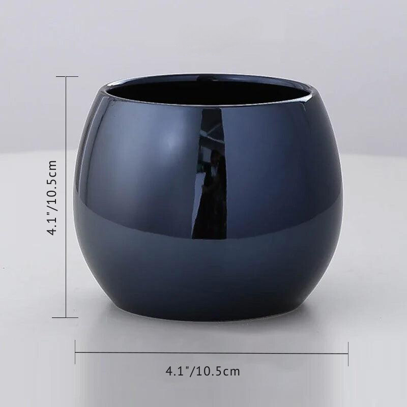 Nordic Minimalist Electroplated Ceramic Flowerpot: Sleek and Stylish Décor Accent