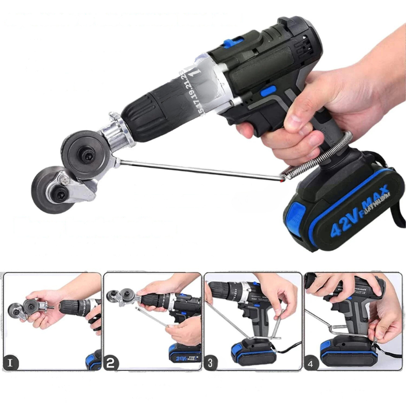 Electric Metal Nibbler - High Speed Rotor Drill Plate Cutter for Steel, Alloy, Plastic Cutting