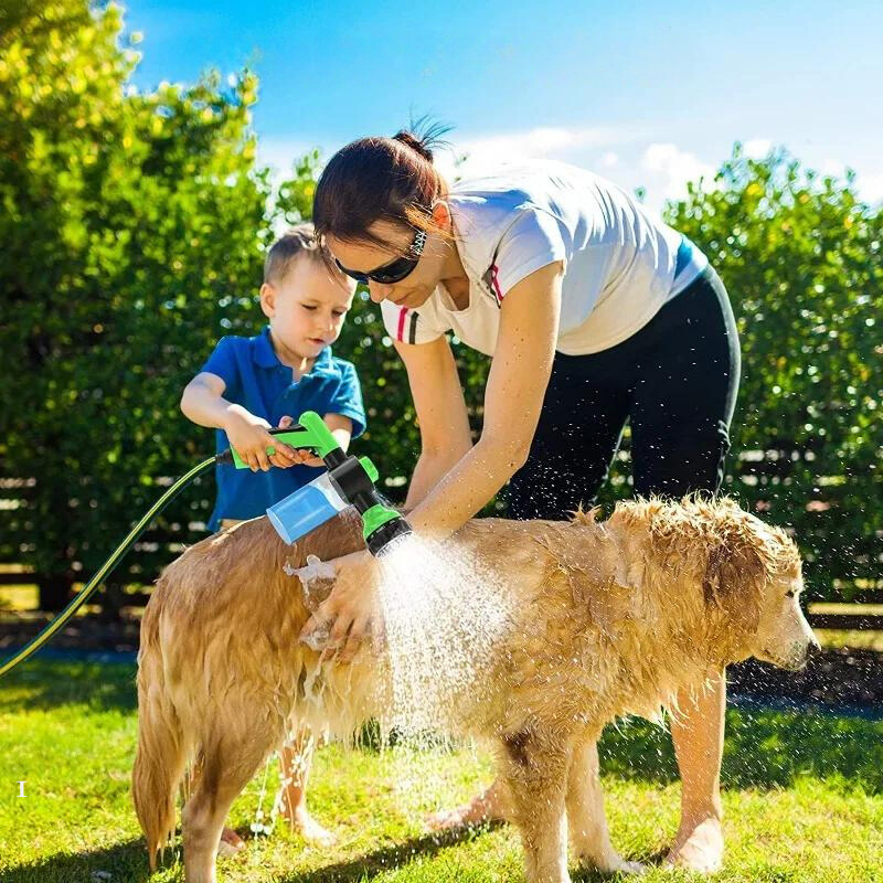 High-Pressure Dog Shower Sprayer with Soap Dispenser – 3-Mode Adjustable Pet Bathing Nozzle & Hose for Easy Grooming & Cleaning