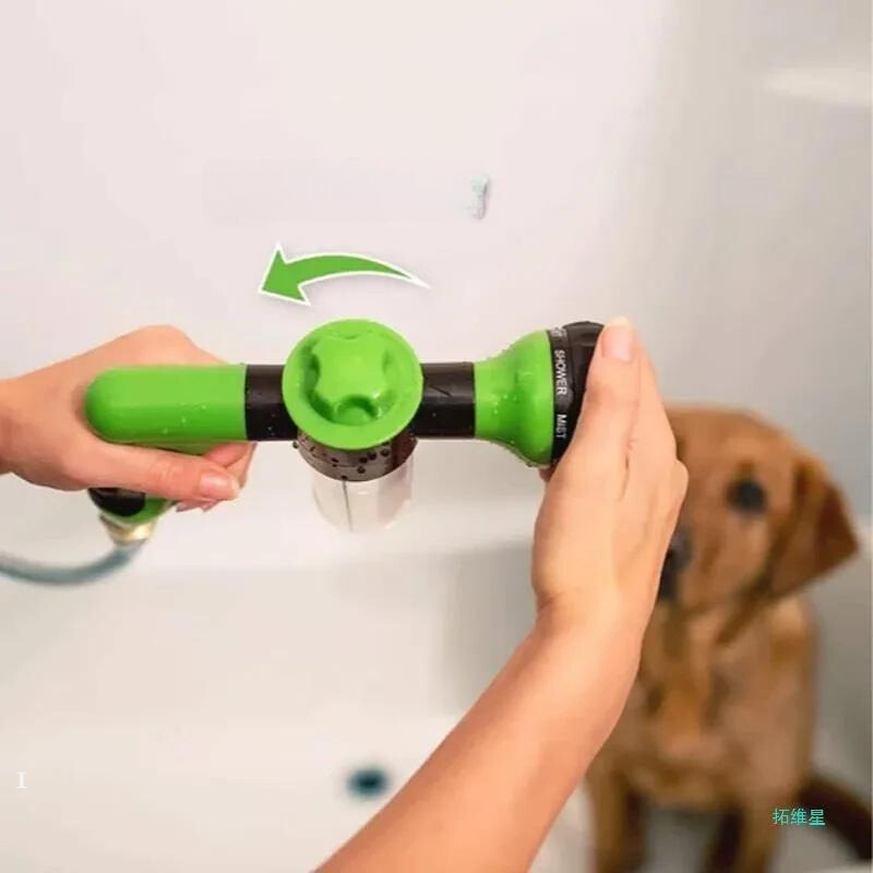 High-Pressure Dog Shower Sprayer with Soap Dispenser – 3-Mode Adjustable Pet Bathing Nozzle & Hose for Easy Grooming & Cleaning