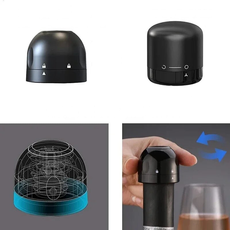 1/2/3pcs Reusable Vacuum Wine Stoppers - Leak-proof Champagne Bottle Sealer Cap Set - Retain Freshness Wine Plug Tools