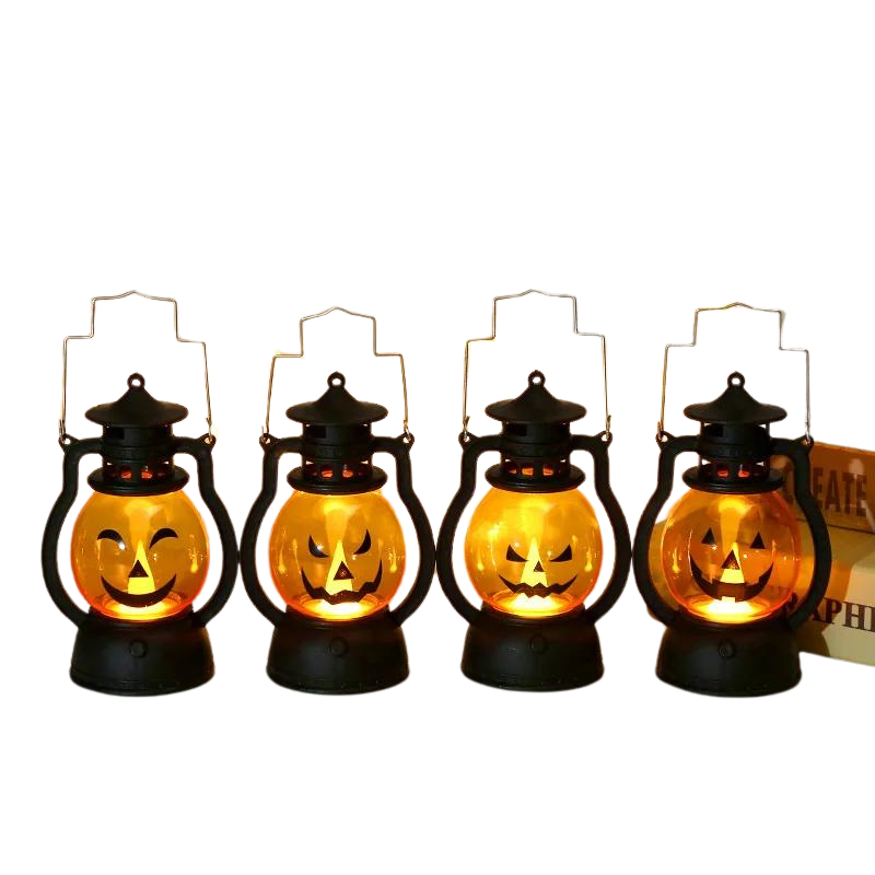 LED Halloween Pumpkin Lamp – Vintage Oil-Style Lantern Light for Party, Home & Haunted House Décor