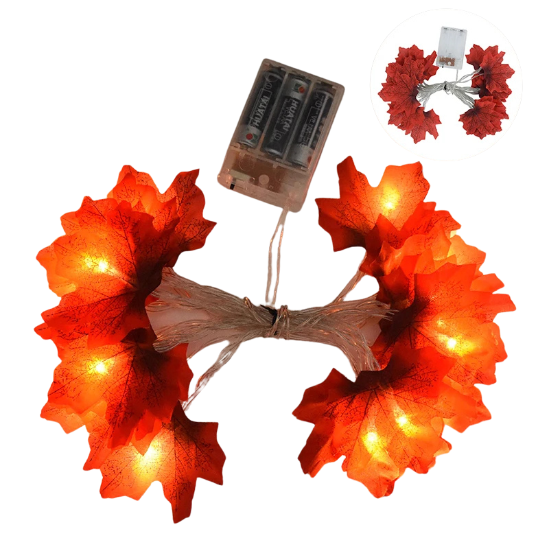 3M 20LED Maple Leaf String Lights – Autumn Fairy Garland for Halloween, Thanksgiving & Christmas Home Décor