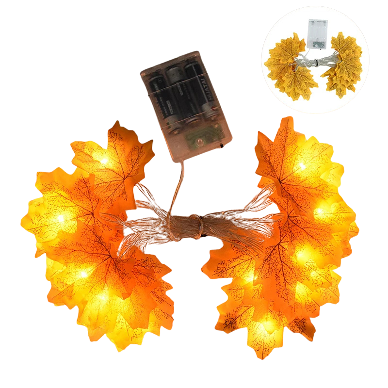 3M 20LED Maple Leaf String Lights – Autumn Fairy Garland for Halloween, Thanksgiving & Christmas Home Décor