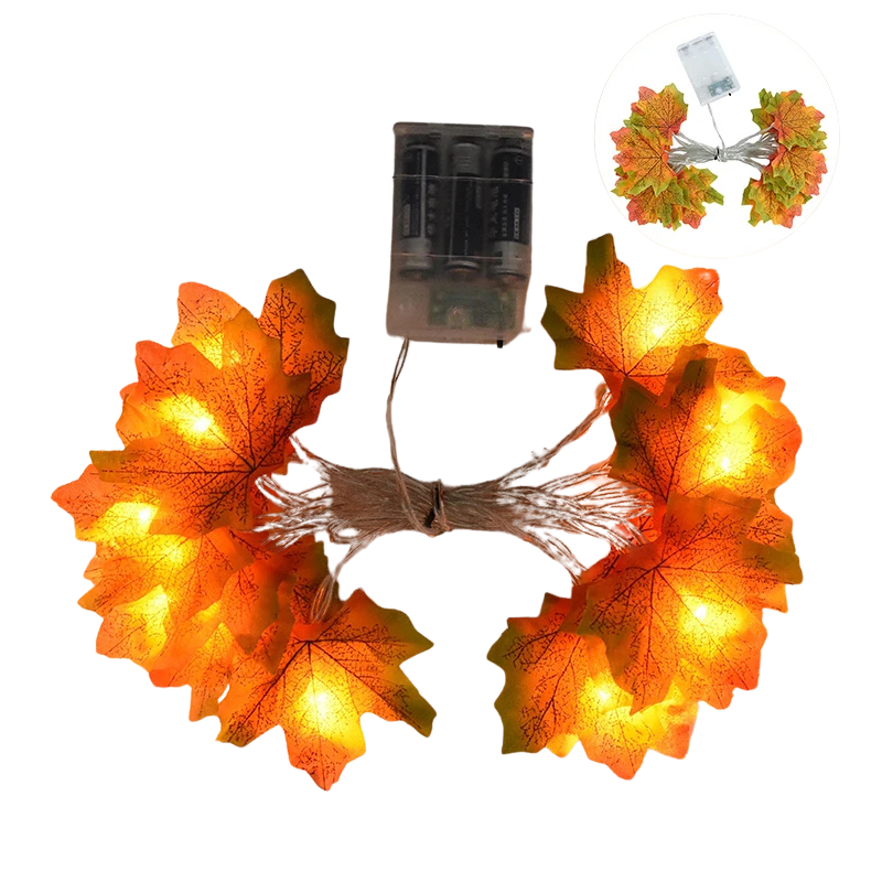 3M 20LED Maple Leaf String Lights – Autumn Fairy Garland for Halloween, Thanksgiving & Christmas Home Décor