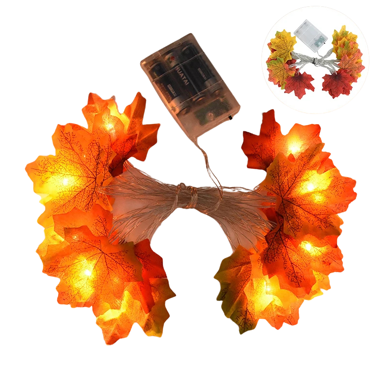 3M 20LED Maple Leaf String Lights – Autumn Fairy Garland for Halloween, Thanksgiving & Christmas Home Décor