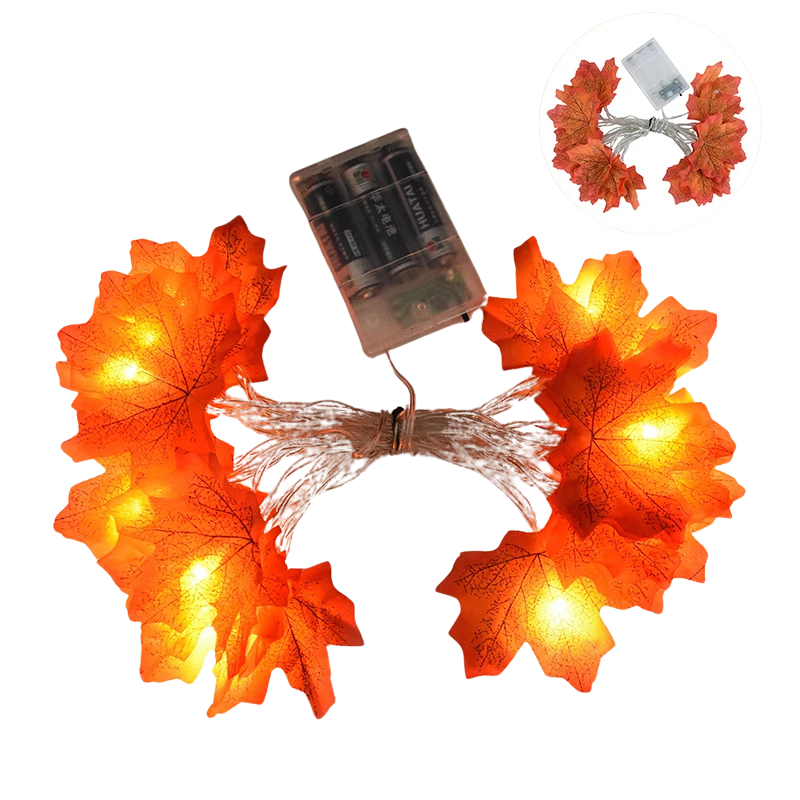 3M 20LED Maple Leaf String Lights – Autumn Fairy Garland for Halloween, Thanksgiving & Christmas Home Décor