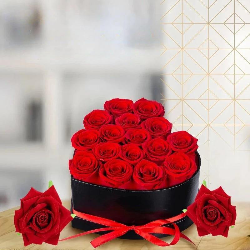 Heart Shape Rose Gift Box – Artificial Eternal Red Roses for Valentine's Day, Christmas, Birthday, Wedding Gift