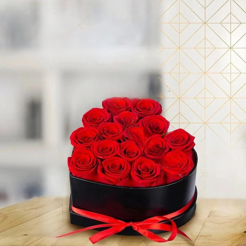 Heart Shape Rose Gift Box – Artificial Eternal Red Roses for Valentine's Day, Christmas, Birthday, Wedding Gift