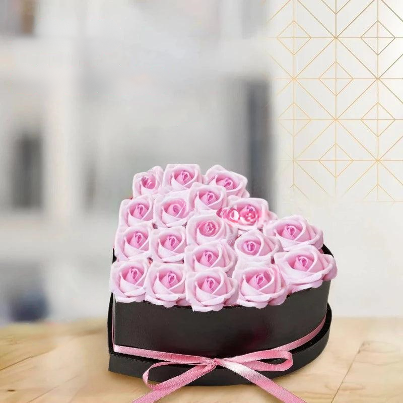 Heart Shape Rose Gift Box – Artificial Eternal Red Roses for Valentine's Day, Christmas, Birthday, Wedding Gift