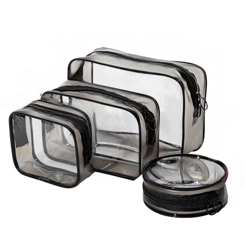 Clear PVC Makeup Organizer with Zipper – Travel-Friendly Transparent Toiletry Bag for Cosmetics & Essentials