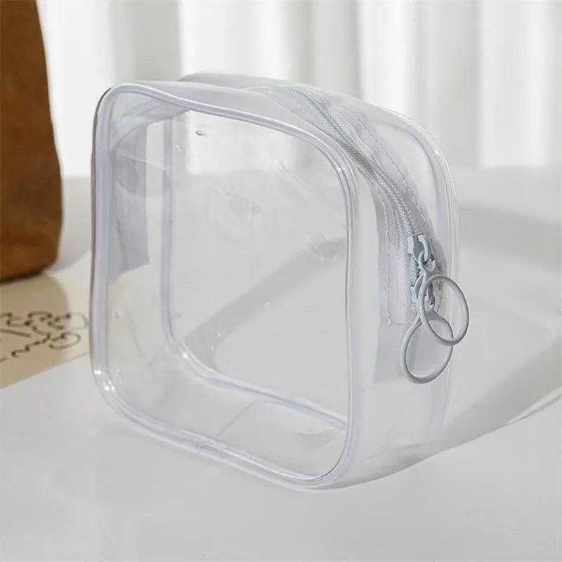 Clear PVC Makeup Organizer with Zipper – Travel-Friendly Transparent Toiletry Bag for Cosmetics & Essentials