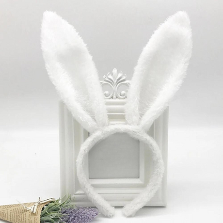 Plush Easter Bunny Ears Headband - Cosplay Costume, Rabbit Girl Accessories for Easter Decorations