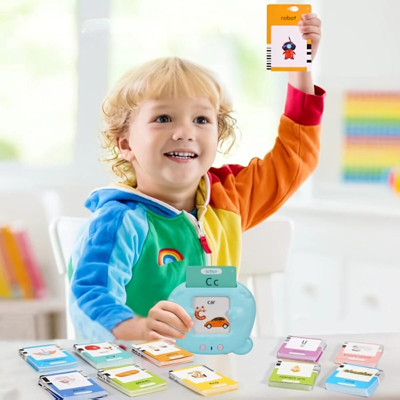 Interactive Learning Tool: Kid-Friendly Talking Flash Cards - Fun Electronic Audio Book to Teach English Words - Perfect for Kindergarten Kids' Language Development