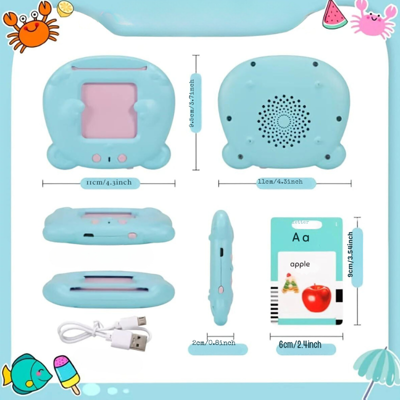 Interactive Learning Tool: Kid-Friendly Talking Flash Cards - Fun Electronic Audio Book to Teach English Words - Perfect for Kindergarten Kids' Language Development