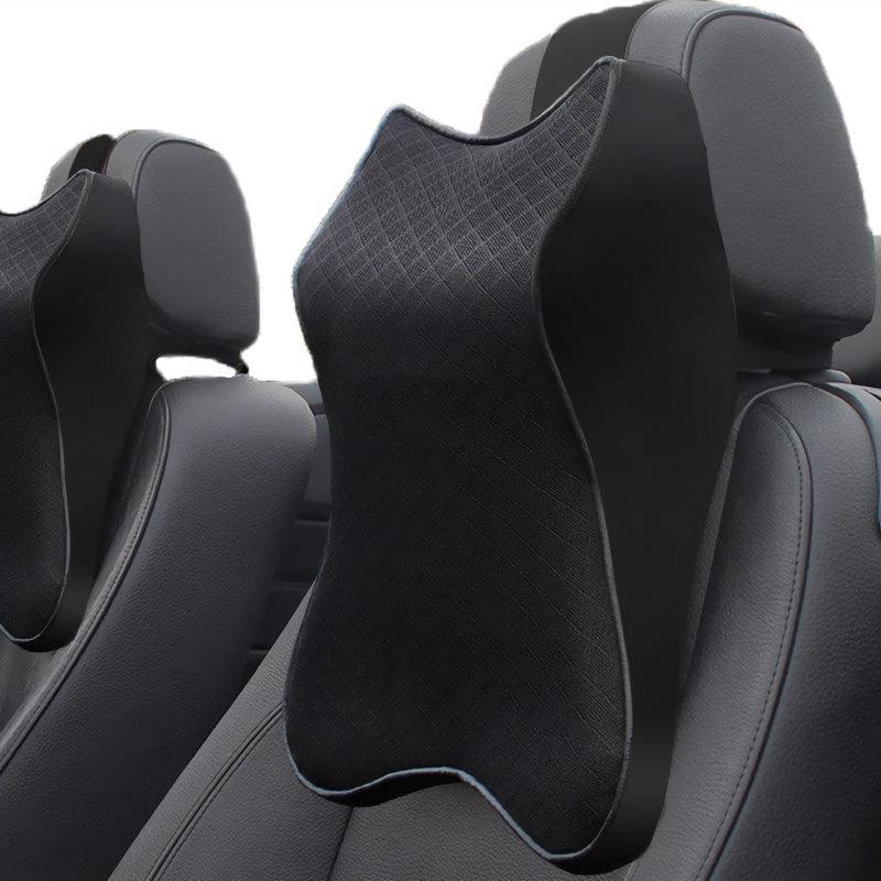 Ultimate Comfort Travel Pillow: 3D Memory Foam Headrest with Breathable Mesh - Neck Support, Pain Relief, and Plush Cushion for Car Seats - novelvine