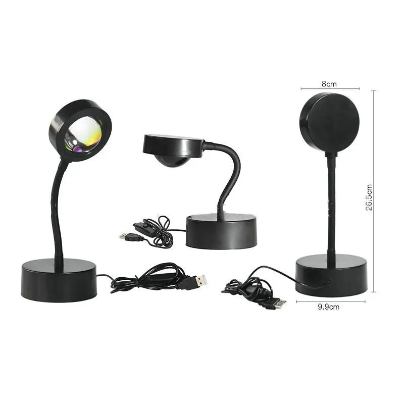 USB Sunset Red LED Projector Night Light – Sun Projection Desk Lamp for Bedroom & Décor