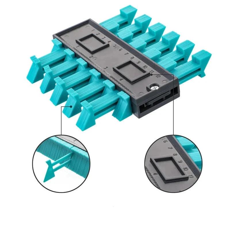 Precision Contour Gauge Duplicator - Versatile Woodworking and Flooring Template Tool for Accurate Profile Measuring, Angle Ruling, and Carpet Cutting - novelvine