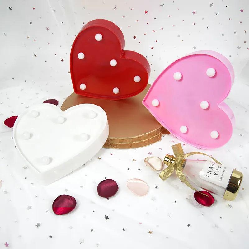Love Heart LED Letter Lamp Wedding Romantic Red Pink Night Light Ornament Birthday Christmas Home Decoration Valentines Day Gift - novelvine