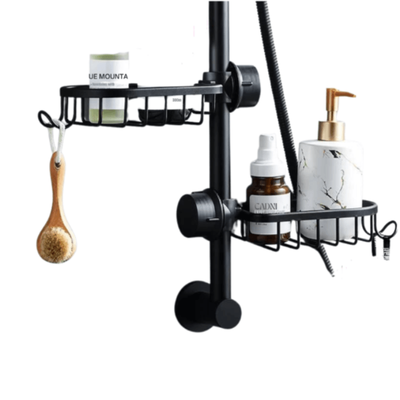 Bathroom Shelves Shower Rack Aluminum Basket For Shampoo Soap Bathroom Storage Adjustable Kitchen Faucet Sink Rag Holders - novelvine