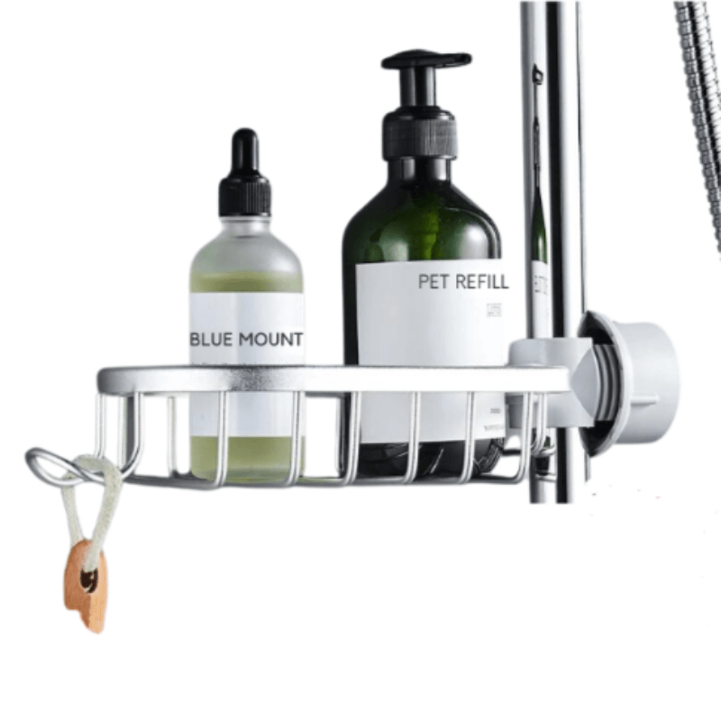 Bathroom Shelves Shower Rack Aluminum Basket For Shampoo Soap Bathroom Storage Adjustable Kitchen Faucet Sink Rag Holders - novelvine