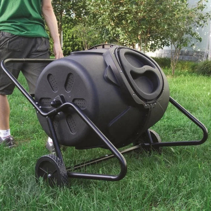 170L Large Capacity Dual Chamber Compost Tumbler – Heavy-Duty Rotating Garden Bin for Leaves, Yard Waste & Organic Composting