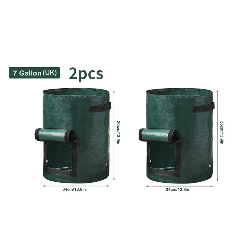 Garden Grow Bags 3/5/7/10 Gallon – Heavy-Duty Fabric Plant Pots for Vegetables, Potatoes, Onions, and Herbs – PE DIY Planter Bags with Handles