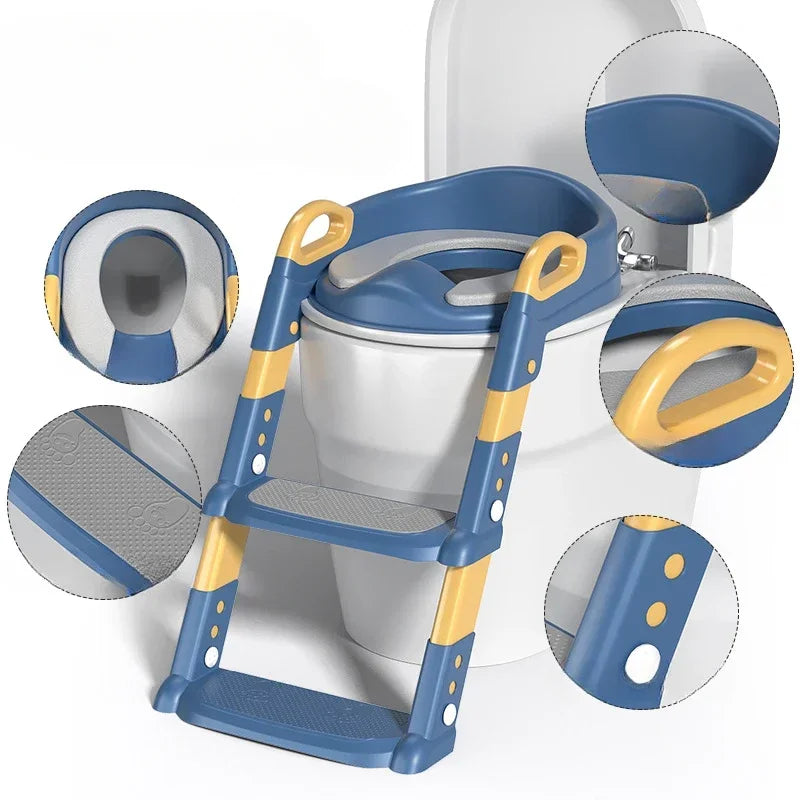 Foldable Stepped Children's Toilet Foot Stool | Multi-functional Baby Toilet Training Aid for Boys and Girls