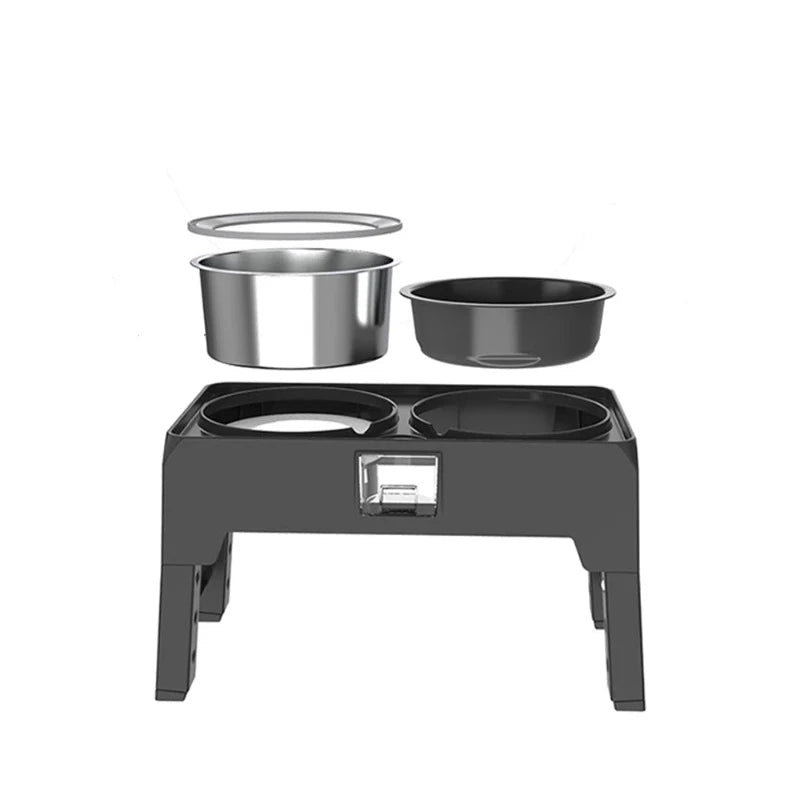 Adjustable Elevated Dog Bowl Set – Slow Feeder & No-Spill Water Bowl with Non-Slip Stand