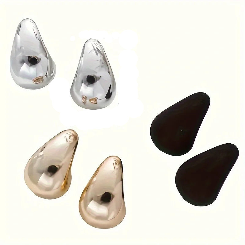 Vintage Multicolor Water Drop Stud Earrings – Trendy Punk Metal Earrings for Women