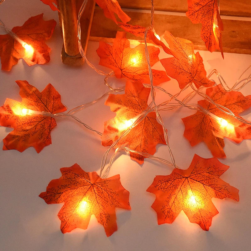 3M 20LED Maple Leaf String Lights – Autumn Fairy Garland for Halloween, Thanksgiving & Christmas Home Décor