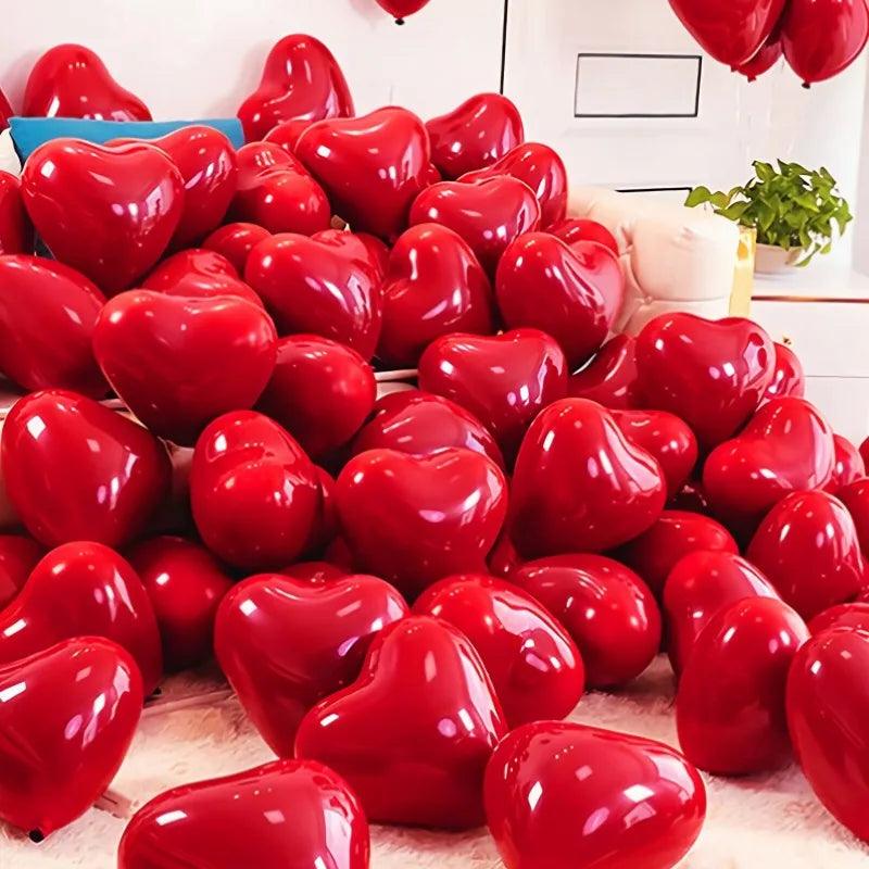 10inch Red Heart Balloons Inflatable LOVE Letter Foil Balloon for Anniversary Valentine Day Wedding Party Decoration Supplies - novelvine
