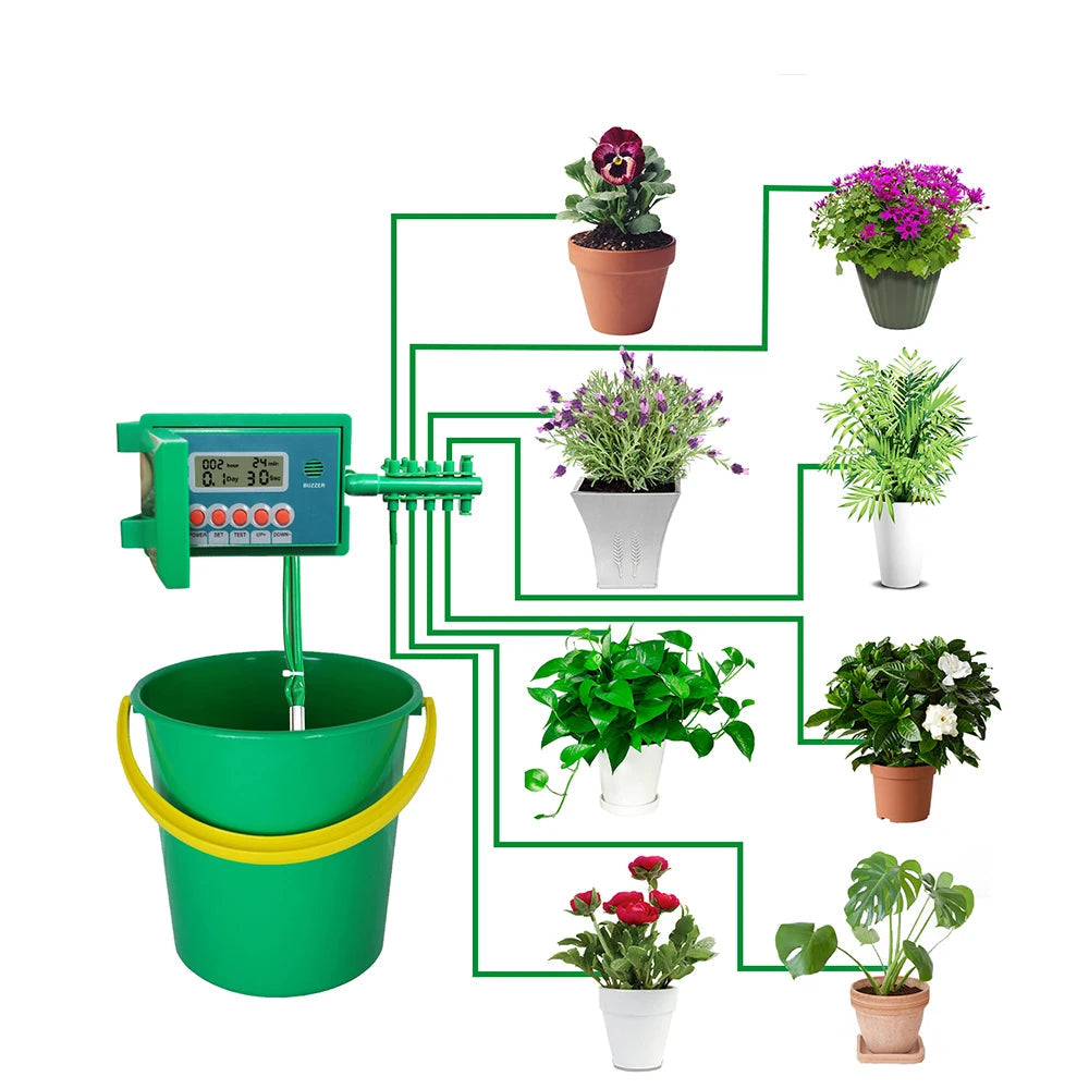 Automatic Micro Drip Irrigation Kit with Smart Controller – Indoor & Outdoor Plant Watering System for Garden, Bonsai & Potted Plants