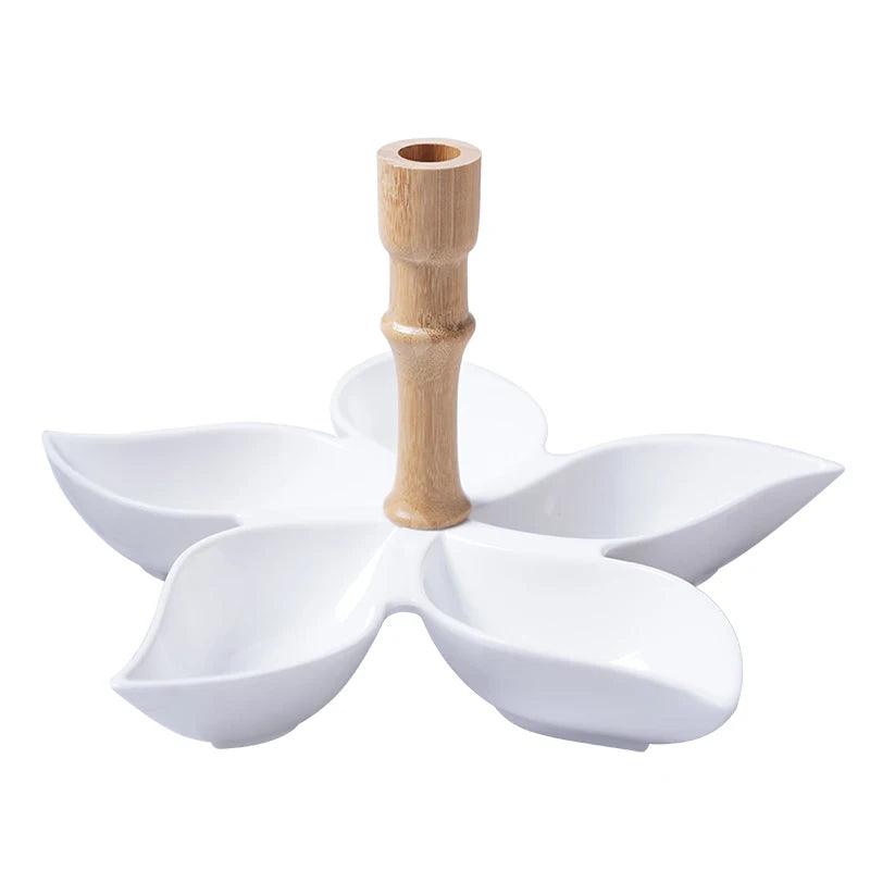 Creative Japanese-style Dried Fruit Plate Ceramic Snacks Snack Plate Tableware Fruit Platter Wooden Tray / Sauce Seasoning Dish - novelvine