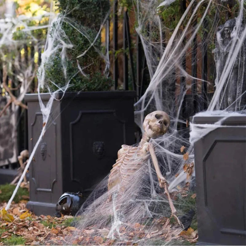Halloween Spider Web Decoration – Stretchy Fake Cobwebs for Haunted House, Bar & Party Décor