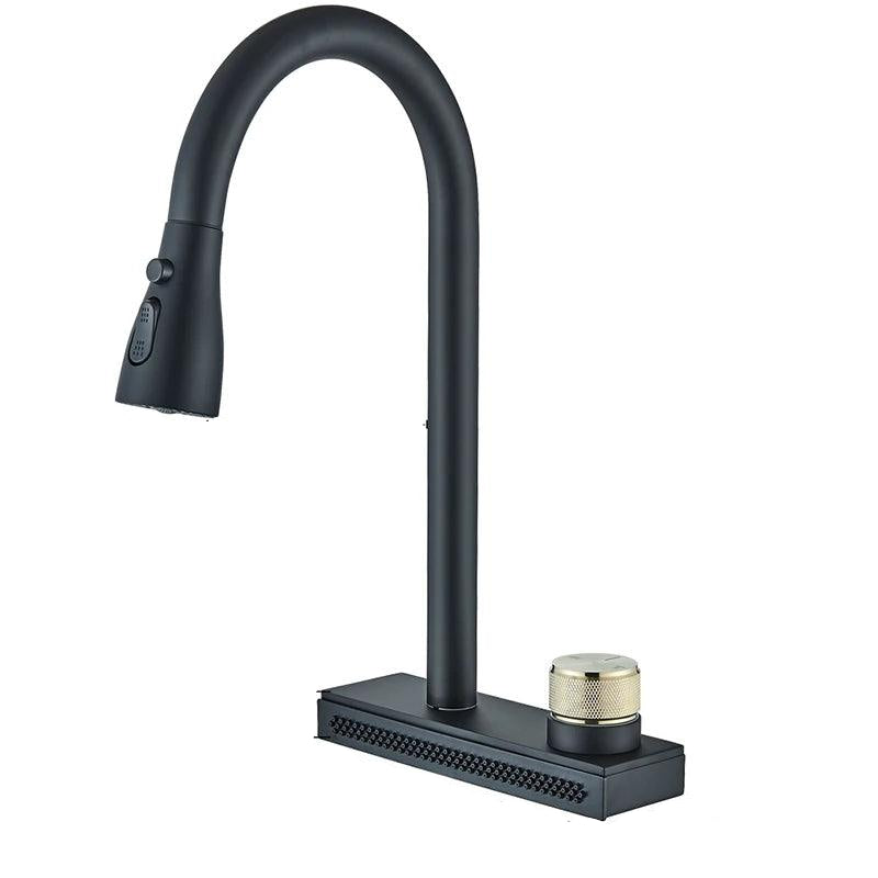 Kitchen Faucet Flexible Pull Out 3 Way Nozzle Gourmet Kitchen Faucets Black Rain Waterfall Kitchen Sink Mixer Tap Crane - novelvine