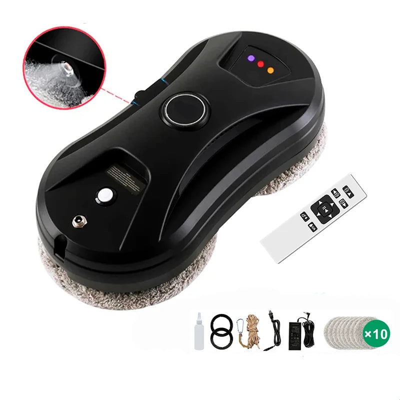 DIVEDEER Smart Window Cleaning Robot – Automatic Water Spray, Anti-Drop Magnetic Glass Cleaner for Home