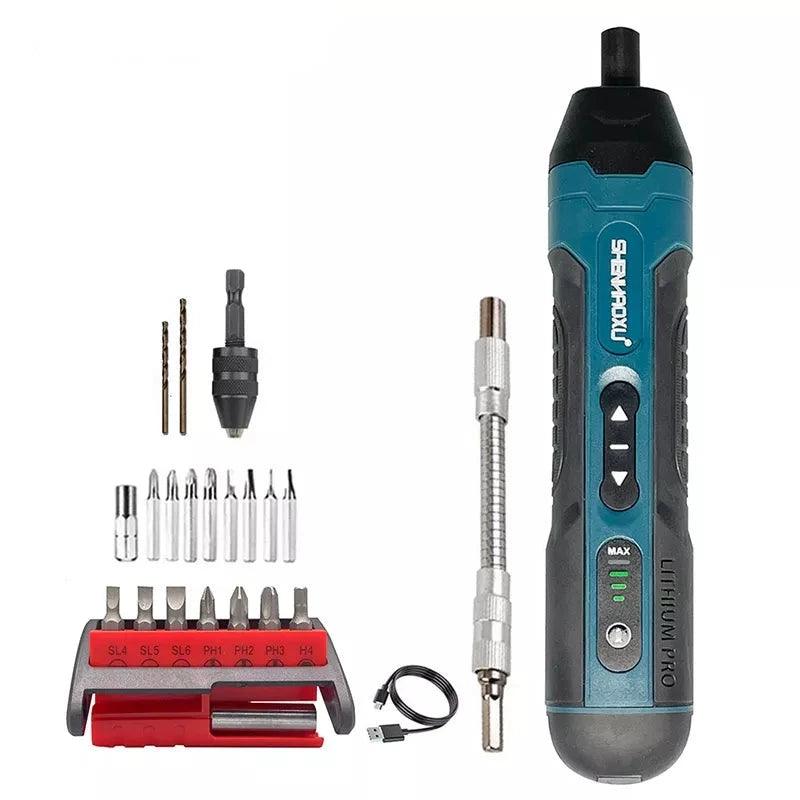 Cordless Electric Screwdriver Rechargeable 1300mah Lithium Battery Mini Drill 3.6V Power Tools Set Household Maintenance Repair - novelvine