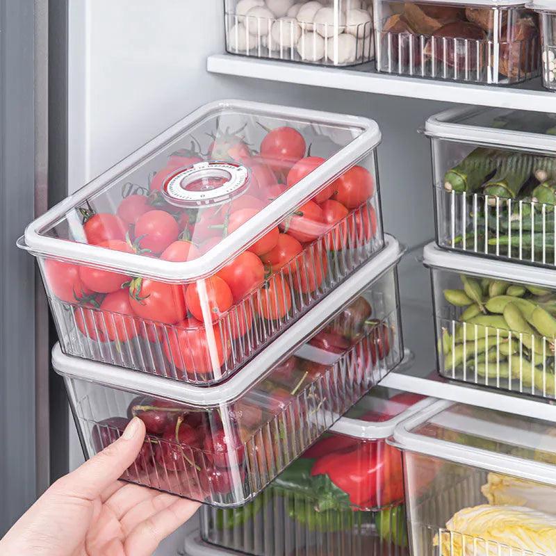Transparent Fridge Organizer Food Storage Containers Fresh Vegetable Fruit Baskets Refrigerator Storage Box Kitchen Organizer - novelvine
