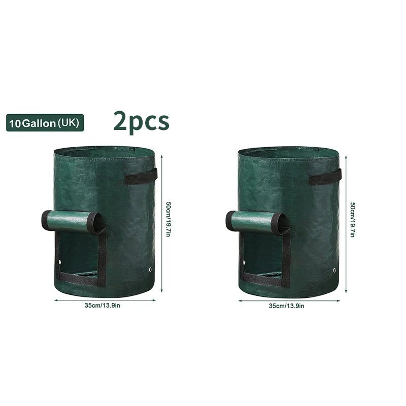 Garden Grow Bags 3/5/7/10 Gallon – Heavy-Duty Fabric Plant Pots for Vegetables, Potatoes, Onions, and Herbs – PE DIY Planter Bags with Handles