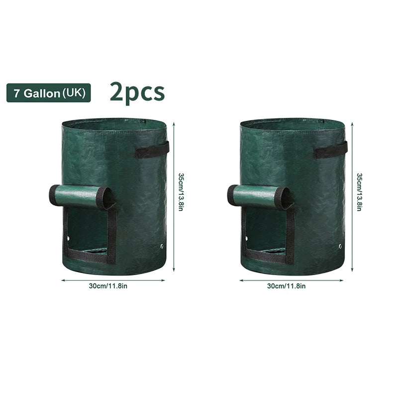 Garden Grow Bags 3/5/7/10 Gallon – Heavy-Duty Fabric Plant Pots for Vegetables, Potatoes, Onions, and Herbs – PE DIY Planter Bags with Handles