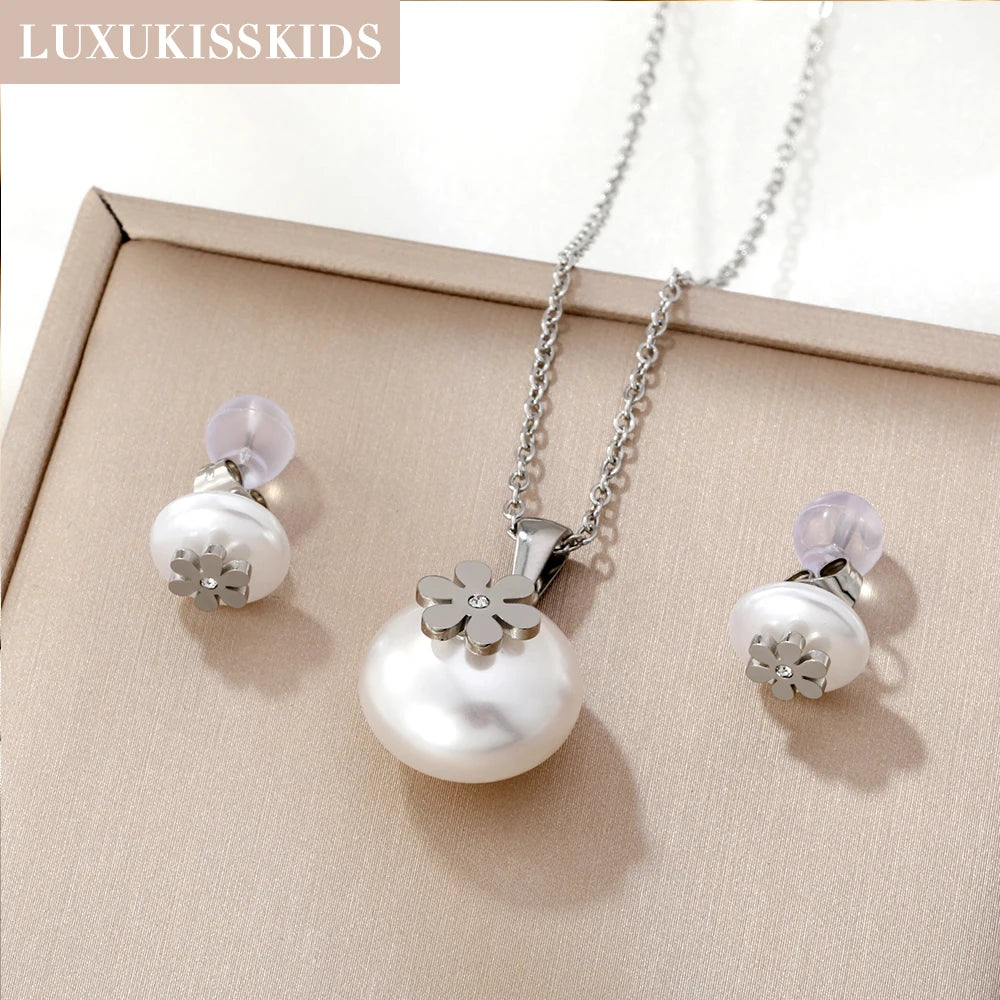 Luxury Water Drop Choker Necklace & Earrings Set – Stainless Steel Women’s Jewelry for Wedding & Special Occasions