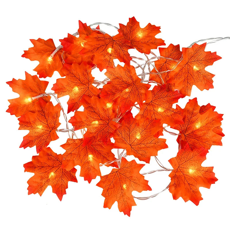 3M 20LED Maple Leaf String Lights – Autumn Fairy Garland for Halloween, Thanksgiving & Christmas Home Décor