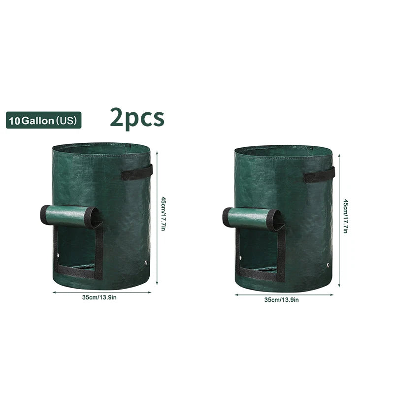 Garden Grow Bags 3/5/7/10 Gallon – Heavy-Duty Fabric Plant Pots for Vegetables, Potatoes, Onions, and Herbs – PE DIY Planter Bags with Handles