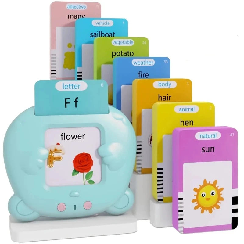 Interactive Learning Tool: Kid-Friendly Talking Flash Cards - Fun Electronic Audio Book to Teach English Words - Perfect for Kindergarten Kids' Language Development