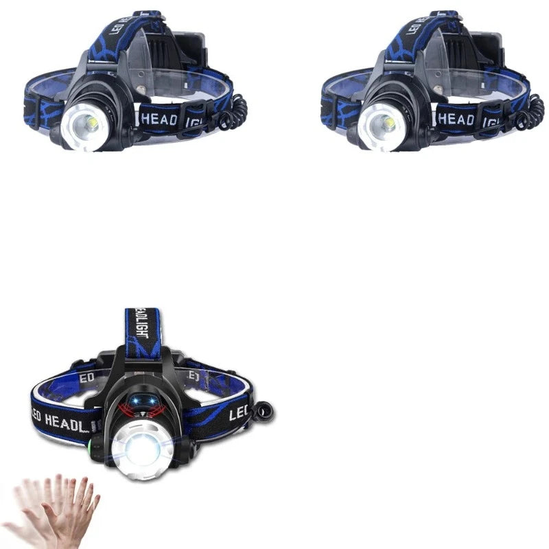 High-Lumen LED Headlamp: Rechargeable, Waterproof, Outdoor Head Torch