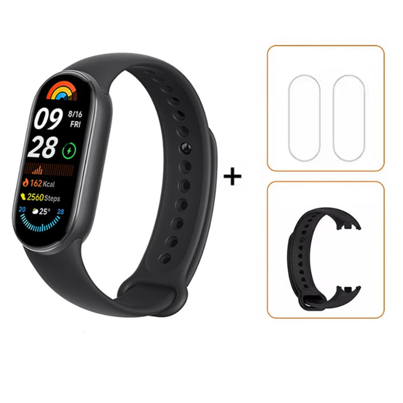 New Global Version Xiaomi Mi Band 9 AMOLED 1.62" Display Blood Oxygen Fitness Tracker Bracelet Xiaomi Smart Band 9 Wrist Watch