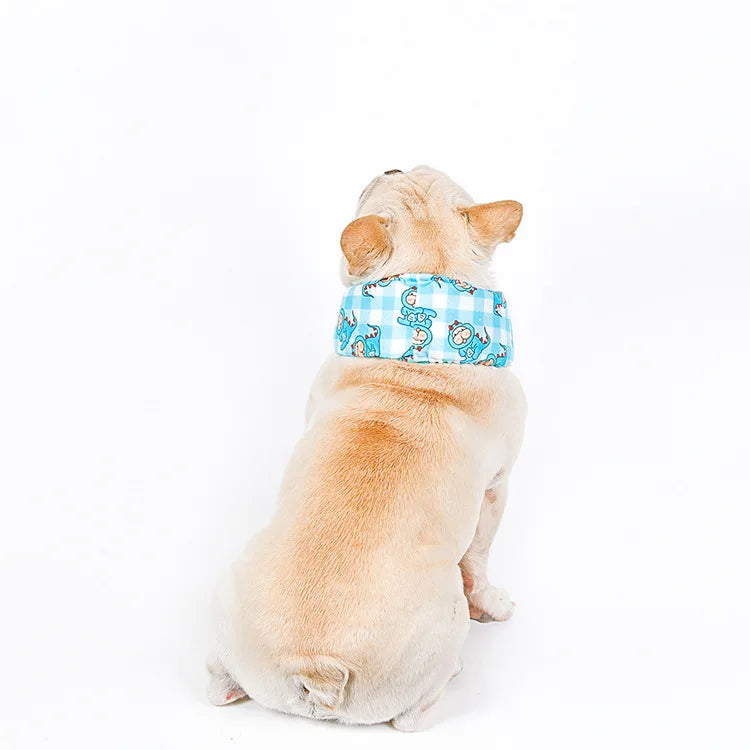 Summer Cooling Scarf for Dogs – Ice Bandana for Heat Relief & Stroke Prevention | Cartoon Print | Fits Corgis, Small & Medium Breeds