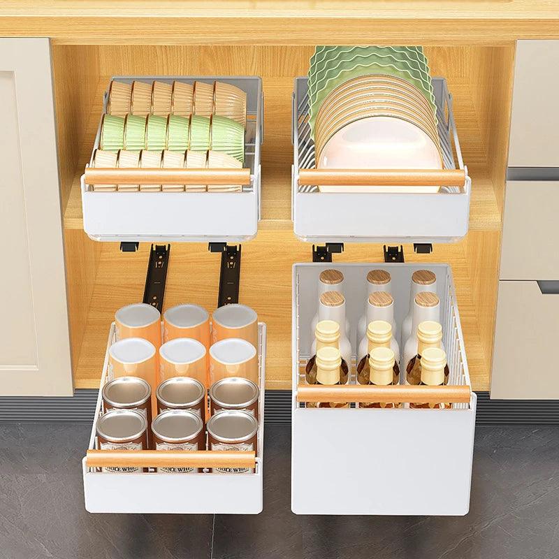 Sliding Bowl Dish Storage Rack - novelvine