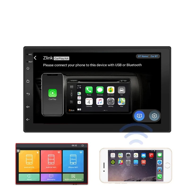 ESSGOO Carplay Car Radio 2 Din 7"/9"/10" MP5 Player GPS Navigator, Android Auto, Wi-Fi, DSP, IPS Screen
